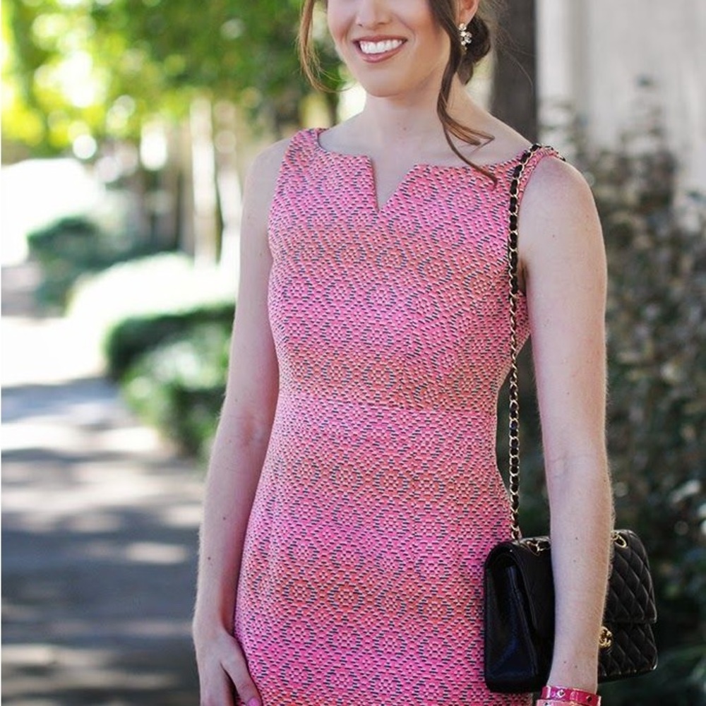 Nanette Lepore coral seascape sheath dress